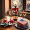 6 Pcs 4th of July Candle Rings, Red White Blue Mini 3" Patriotic Wreaths for Independence Day Table Centerpieces, Windows & Door Decorations